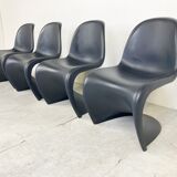 Black Panton dining chairs, set of 4