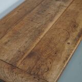 Antique elm 19th century french rustic farmhouse dining table