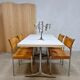 Vintage Dutch design chrome dining set leather chairs 'Minimalism'