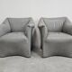 Postmodern leather armchairs Tentazione by Mario Bellini for Cassina.