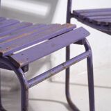 Anciennes chaises de patio violettes (c.1920). Ensemble de 2 pièces