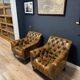 Set of 2 leather club chairs