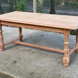 Renovated extendable farmhouse table in solid raw cherry wood 265cm