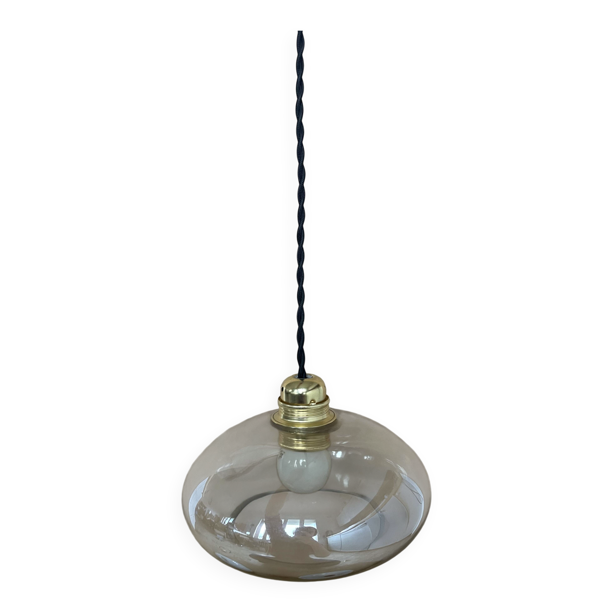 Antique amber glass pendant light