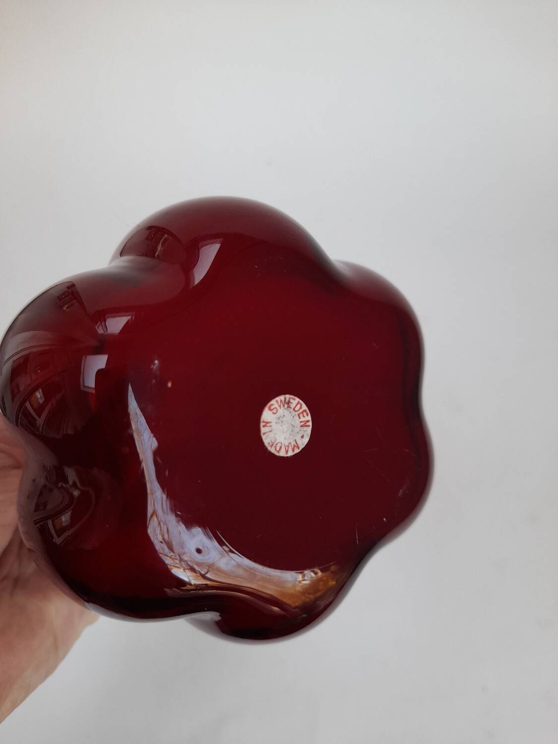 Red pumpkin vase Arthur Percy for Elme Glasbrück