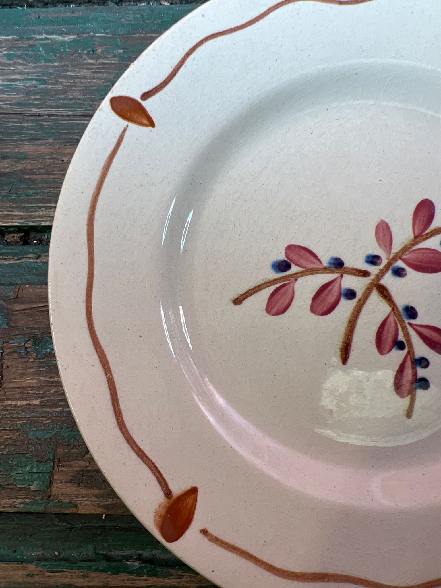 5 assiettes dessert vintage à fleurs