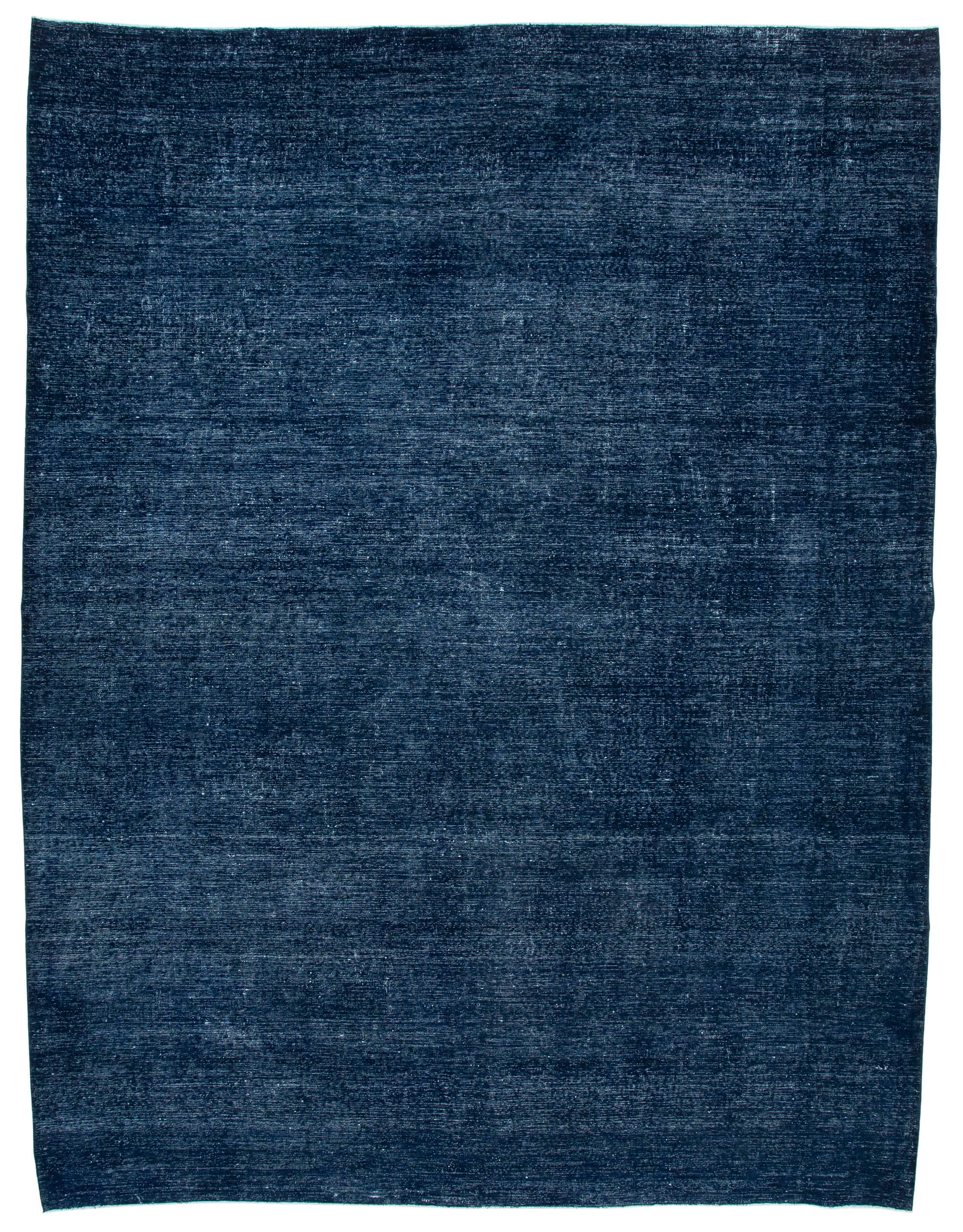 Hand-knotted persian overdyed 300 cm x 386 cm blue wool rug
