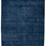 Hand-knotted persian overdyed 300 cm x 386 cm blue wool rug