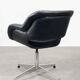 Chaise pivotante vintage en simili cuir noir italien et chrome