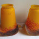 Tulip marmorean glass paste, two-tone, art deco, signed vianne, 2 available