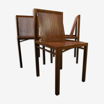Set de 4 chaises de salon vintage modernistes en chêne et frêne par Ruud Jan Kokke