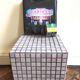 Ceramic tile cube, stool end of sofa