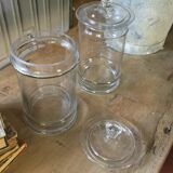 Lot of 2 old glass jars