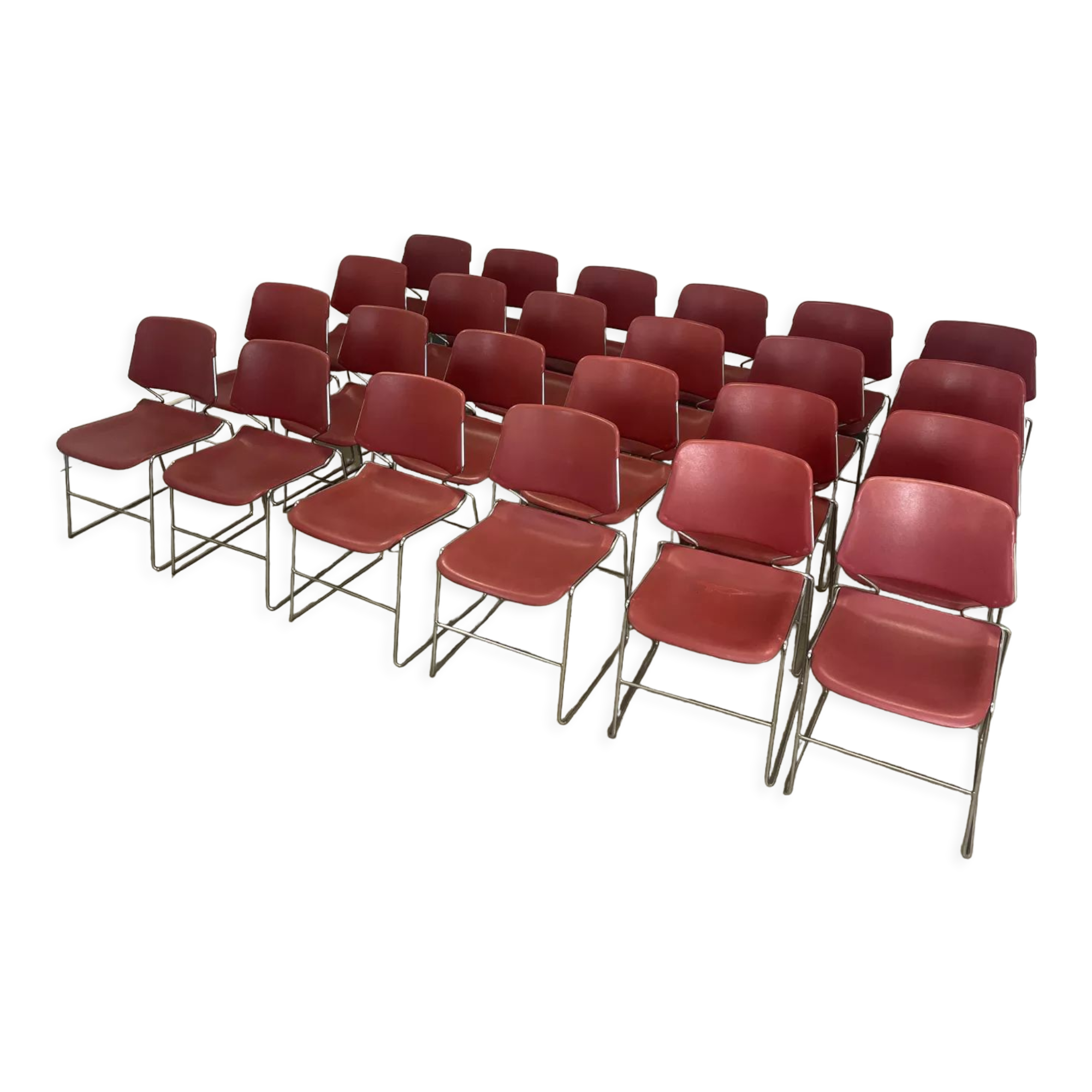 Lot stackable chairs Matrix Bordeaux, 70s, USA