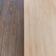 Coffee table in solid bamboo with steel legs.