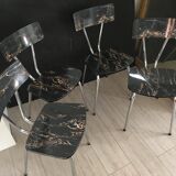 Set of 4 chairs in marbled formica