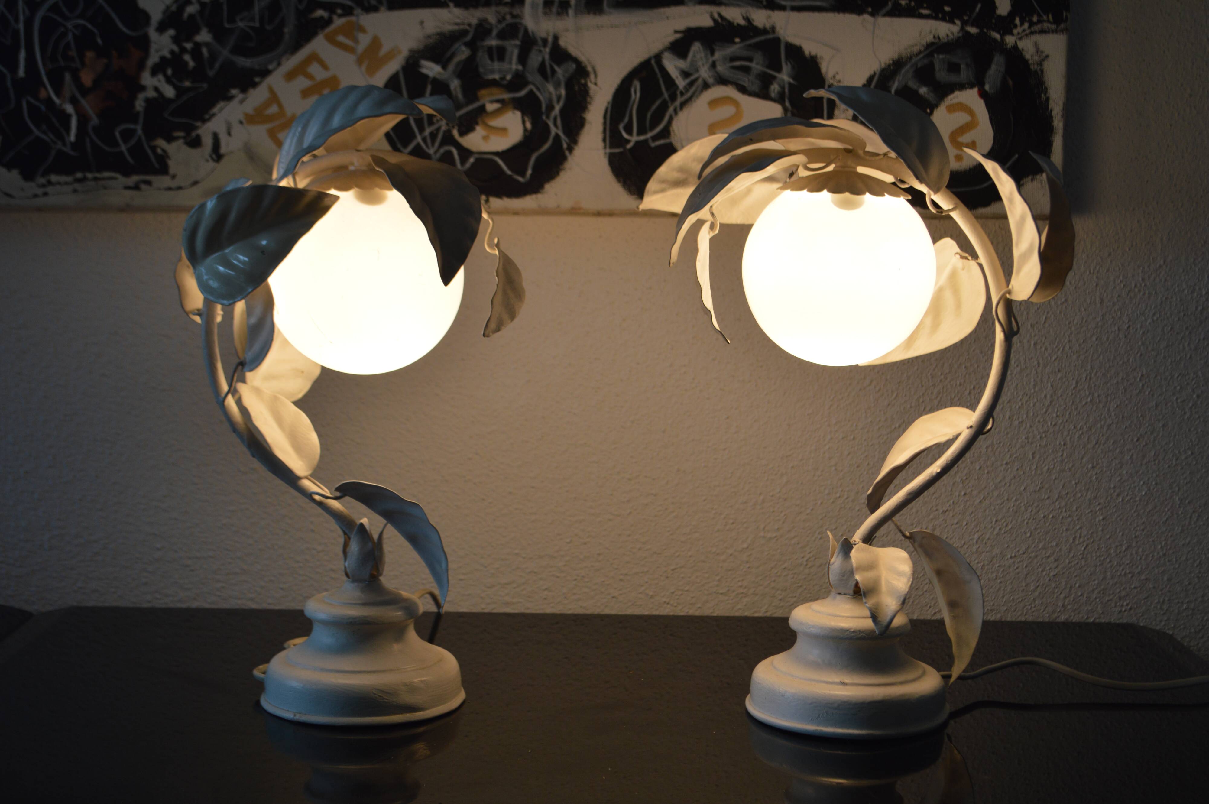 Vintage lampes des années 70 design florale