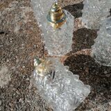 Set of 5 vintage molded glass globe suspensions