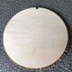 Wall mirror in natural raffia and black cords on wooden support, 37 cm