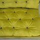 Ensemble 1960s canapé 2 places et 2 fauteuils en tissu vert chartreuse, pieds métal d'origine