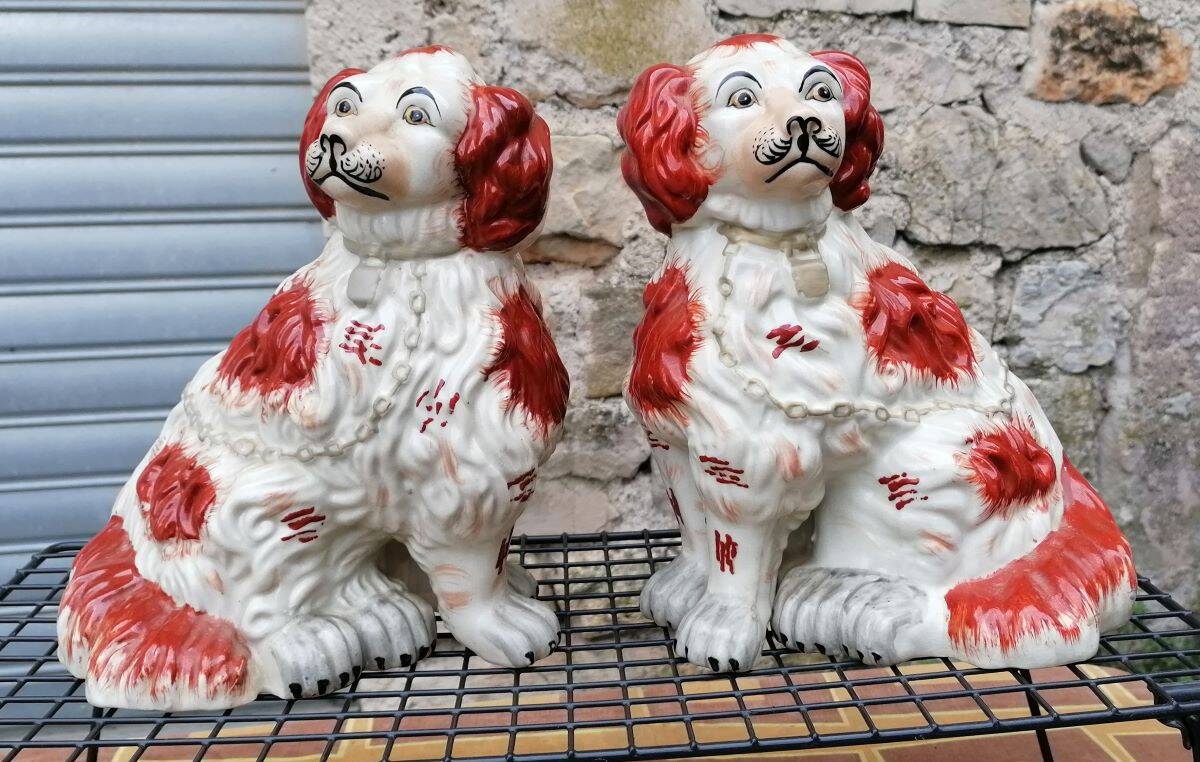 Pair of ceramic dogs from staffordshire united kingdom