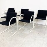 Postmodern cirkel dining chairs by Metaform, 1980s, Set of 6