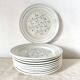 Lunéville dessert plates, flowers, Fontainebleau decor