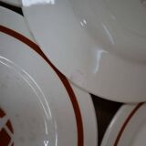 Set of 10 dessert plates iron earth Salins "Colibri" France