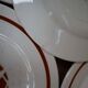Set of 10 dessert plates iron earth Salins "Colibri" France