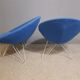Pair of Italian blue low chairs 1950