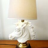Art Deco crackled ceramic horse lamp