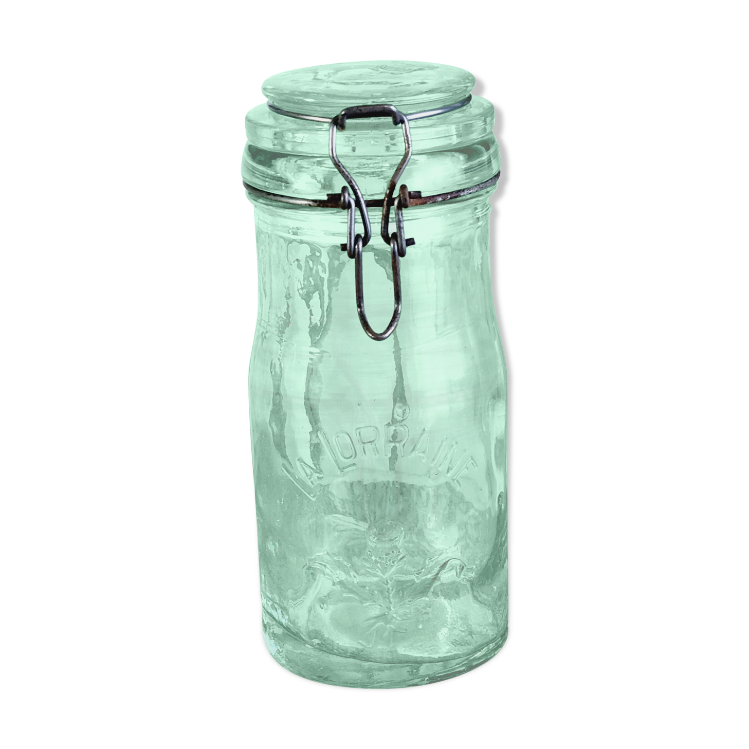 Jar la lorraine in light green glass 1l