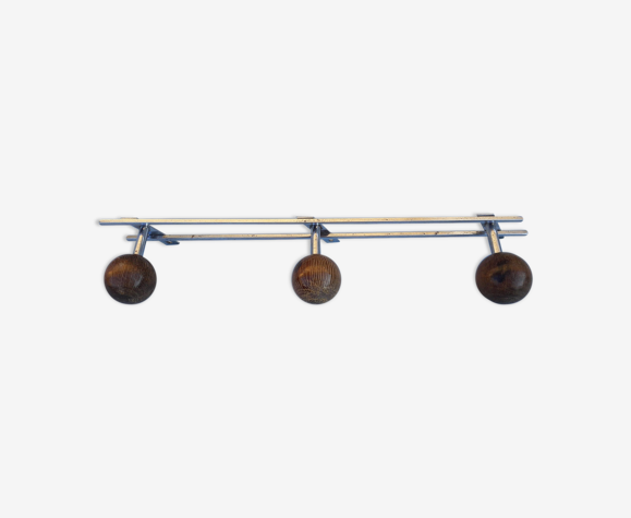 Wooden and metal coat rack