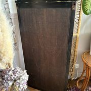 Large antique wooden mirror with sculpted pediment in boho style 118x57cm