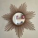 Vintage XL rattan sun mirror