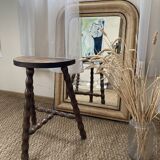 Tripod stool in old turned wood