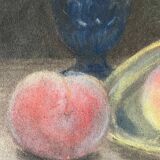 Pastel painting "Still life with peaches" signed
