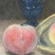 Tableau Pastel "Nature morte aux pêches" signé