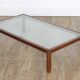 20th-century coffee table in wood and glass