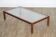 20th-century coffee table in wood and glass