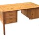 Vintage Pinewood Desk, Freestanding, 1970s Pine, Design, Ate van Apeldoorn