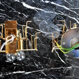 Pair of Venini wall sconces, 2 levels, Murano glass, Italy, 1970.