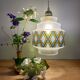 Vintage stained glass globe pendant light
