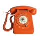 Téléphone à cadran vintage s63 orange