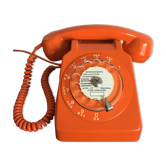 Téléphone à cadran vintage s63 orange
