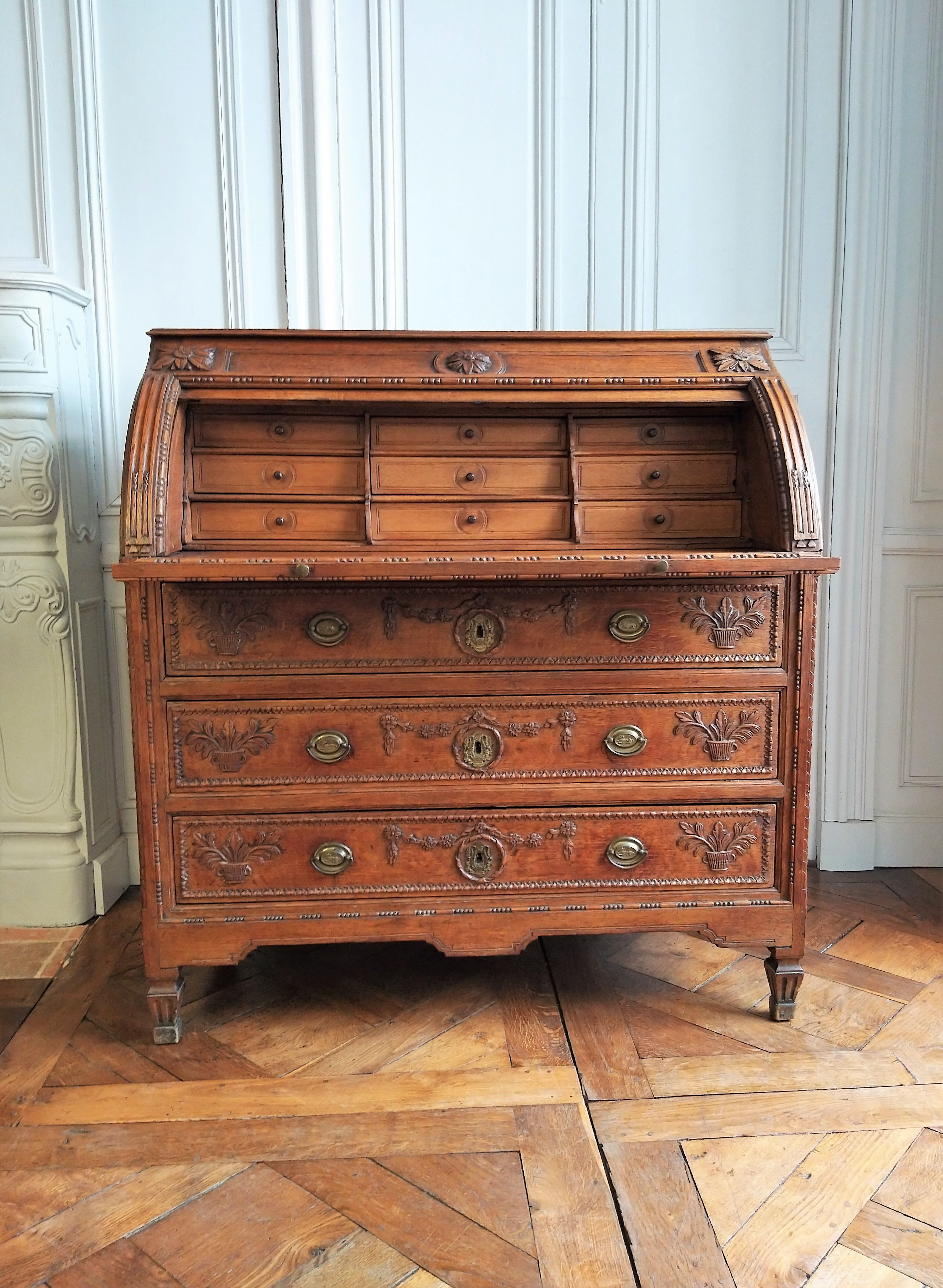 Writing desk cylinder Louis XVI 18th century