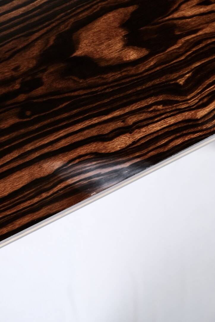 Memphis style dining table, wood, Italy