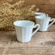 4 tasses vintage porcelaine blanche