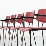 Kembo chair simili burgundy leather with armrests