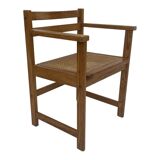 Vintage chair in webbing and pinewood from the 70s minimalist design